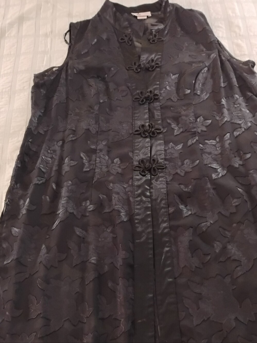 Alix Taylor 2 Piece, Size 20 Black Floral Sheer Kimono Jacket And Pants